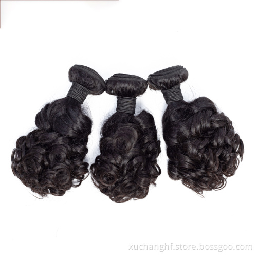 SPARK Brazilian Bouncy Curl Human Hair Bundles With Closure,Spiral Curl Hair Weave 3 Bunbles with 4*4 Lace Closure Natural Black